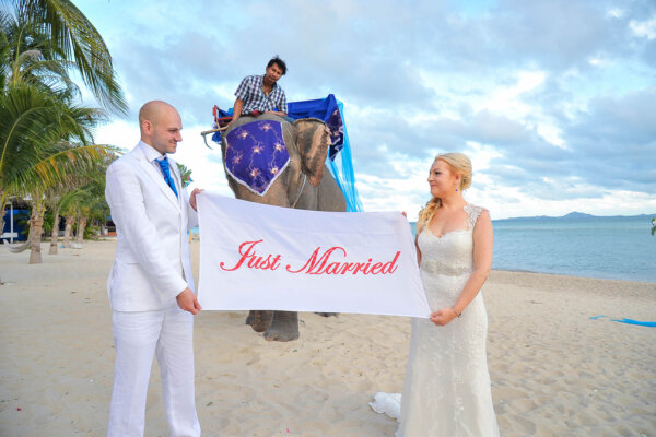象背上的婚禮-西式海灘婚禮